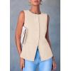 imagePRETTYGARDEN Womens Summer Suit Vest Tops 2025 Dressy Business Casual Sleeveless Button Down Trendy Fashion Blazer WaistcoatApricot