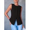 imagePRETTYGARDEN Womens Summer Suit Vest Tops 2025 Dressy Business Casual Sleeveless Button Down Trendy Fashion Blazer WaistcoatBlack