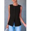 imagePRETTYGARDEN Womens Summer Suit Vest Tops 2025 Dressy Business Casual Sleeveless Button Down Trendy Fashion Blazer WaistcoatBlack