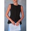 imagePRETTYGARDEN Womens Summer Suit Vest Tops 2025 Dressy Business Casual Sleeveless Button Down Trendy Fashion Blazer WaistcoatBlack