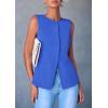 imagePRETTYGARDEN Womens Summer Suit Vest Tops 2025 Dressy Business Casual Sleeveless Button Down Trendy Fashion Blazer WaistcoatBlue
