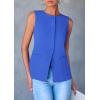 imagePRETTYGARDEN Womens Summer Suit Vest Tops 2025 Dressy Business Casual Sleeveless Button Down Trendy Fashion Blazer WaistcoatBlue
