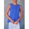 imagePRETTYGARDEN Womens Summer Suit Vest Tops 2025 Dressy Business Casual Sleeveless Button Down Trendy Fashion Blazer WaistcoatBlue