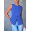imagePRETTYGARDEN Womens Summer Suit Vest Tops 2025 Dressy Business Casual Sleeveless Button Down Trendy Fashion Blazer WaistcoatBlue
