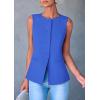 imagePRETTYGARDEN Womens Summer Suit Vest Tops 2025 Dressy Business Casual Sleeveless Button Down Trendy Fashion Blazer WaistcoatBlue