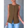imagePRETTYGARDEN Womens Summer Suit Vest Tops 2025 Dressy Business Casual Sleeveless Button Down Trendy Fashion Blazer WaistcoatCoffee