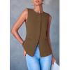 imagePRETTYGARDEN Womens Summer Suit Vest Tops 2025 Dressy Business Casual Sleeveless Button Down Trendy Fashion Blazer WaistcoatCoffee