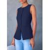 imagePRETTYGARDEN Womens Summer Suit Vest Tops 2025 Dressy Business Casual Sleeveless Button Down Trendy Fashion Blazer WaistcoatDark Blue