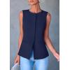 imagePRETTYGARDEN Womens Summer Suit Vest Tops 2025 Dressy Business Casual Sleeveless Button Down Trendy Fashion Blazer WaistcoatDark Blue