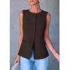 imagePRETTYGARDEN Womens Summer Suit Vest Tops 2025 Dressy Business Casual Sleeveless Button Down Trendy Fashion Blazer WaistcoatDark Coffee