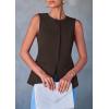 imagePRETTYGARDEN Womens Summer Suit Vest Tops 2025 Dressy Business Casual Sleeveless Button Down Trendy Fashion Blazer WaistcoatDark Coffee