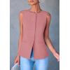 imagePRETTYGARDEN Womens Summer Suit Vest Tops 2025 Dressy Business Casual Sleeveless Button Down Trendy Fashion Blazer WaistcoatDark Pink