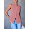 imagePRETTYGARDEN Womens Summer Suit Vest Tops 2025 Dressy Business Casual Sleeveless Button Down Trendy Fashion Blazer WaistcoatDark Pink