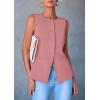 imagePRETTYGARDEN Womens Summer Suit Vest Tops 2025 Dressy Business Casual Sleeveless Button Down Trendy Fashion Blazer WaistcoatDark Pink