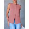 imagePRETTYGARDEN Womens Summer Suit Vest Tops 2025 Dressy Business Casual Sleeveless Button Down Trendy Fashion Blazer WaistcoatDark Pink