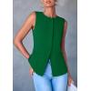 imagePRETTYGARDEN Womens Summer Suit Vest Tops 2025 Dressy Business Casual Sleeveless Button Down Trendy Fashion Blazer WaistcoatGreen