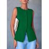 imagePRETTYGARDEN Womens Summer Suit Vest Tops 2025 Dressy Business Casual Sleeveless Button Down Trendy Fashion Blazer WaistcoatGreen
