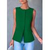 imagePRETTYGARDEN Womens Summer Suit Vest Tops 2025 Dressy Business Casual Sleeveless Button Down Trendy Fashion Blazer WaistcoatGreen