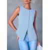 imagePRETTYGARDEN Womens Summer Suit Vest Tops 2025 Dressy Business Casual Sleeveless Button Down Trendy Fashion Blazer WaistcoatLight Blue