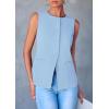 imagePRETTYGARDEN Womens Summer Suit Vest Tops 2025 Dressy Business Casual Sleeveless Button Down Trendy Fashion Blazer WaistcoatLight Blue