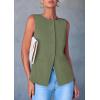 imagePRETTYGARDEN Womens Summer Suit Vest Tops 2025 Dressy Business Casual Sleeveless Button Down Trendy Fashion Blazer WaistcoatLight Green