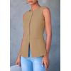 imagePRETTYGARDEN Womens Summer Suit Vest Tops 2025 Dressy Business Casual Sleeveless Button Down Trendy Fashion Blazer WaistcoatLight Khaki