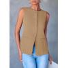 imagePRETTYGARDEN Womens Summer Suit Vest Tops 2025 Dressy Business Casual Sleeveless Button Down Trendy Fashion Blazer WaistcoatLight Khaki