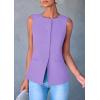 imagePRETTYGARDEN Womens Summer Suit Vest Tops 2025 Dressy Business Casual Sleeveless Button Down Trendy Fashion Blazer WaistcoatLight Purple