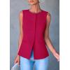 imagePRETTYGARDEN Womens Summer Suit Vest Tops 2025 Dressy Business Casual Sleeveless Button Down Trendy Fashion Blazer WaistcoatMagenta