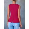 imagePRETTYGARDEN Womens Summer Suit Vest Tops 2025 Dressy Business Casual Sleeveless Button Down Trendy Fashion Blazer WaistcoatMagenta