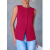 imagePRETTYGARDEN Womens Summer Suit Vest Tops 2025 Dressy Business Casual Sleeveless Button Down Trendy Fashion Blazer WaistcoatMagenta