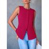 imagePRETTYGARDEN Womens Summer Suit Vest Tops 2025 Dressy Business Casual Sleeveless Button Down Trendy Fashion Blazer WaistcoatMagenta