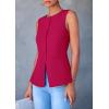 imagePRETTYGARDEN Womens Summer Suit Vest Tops 2025 Dressy Business Casual Sleeveless Button Down Trendy Fashion Blazer WaistcoatMagenta