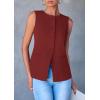 imagePRETTYGARDEN Womens Summer Suit Vest Tops 2025 Dressy Business Casual Sleeveless Button Down Trendy Fashion Blazer WaistcoatOrange Red
