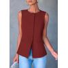 imagePRETTYGARDEN Womens Summer Suit Vest Tops 2025 Dressy Business Casual Sleeveless Button Down Trendy Fashion Blazer WaistcoatOrange Red