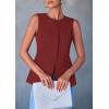 imagePRETTYGARDEN Womens Summer Suit Vest Tops 2025 Dressy Business Casual Sleeveless Button Down Trendy Fashion Blazer WaistcoatOrange Red