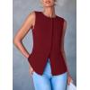 imagePRETTYGARDEN Womens Summer Suit Vest Tops 2025 Dressy Business Casual Sleeveless Button Down Trendy Fashion Blazer WaistcoatRed