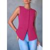 imagePRETTYGARDEN Womens Summer Suit Vest Tops 2025 Dressy Business Casual Sleeveless Button Down Trendy Fashion Blazer WaistcoatRose Red