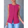 imagePRETTYGARDEN Womens Summer Suit Vest Tops 2025 Dressy Business Casual Sleeveless Button Down Trendy Fashion Blazer WaistcoatRose Red