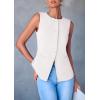 imagePRETTYGARDEN Womens Summer Suit Vest Tops 2025 Dressy Business Casual Sleeveless Button Down Trendy Fashion Blazer WaistcoatWhite