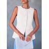 imagePRETTYGARDEN Womens Summer Suit Vest Tops 2025 Dressy Business Casual Sleeveless Button Down Trendy Fashion Blazer WaistcoatWhite