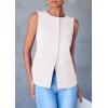 imagePRETTYGARDEN Womens Summer Suit Vest Tops 2025 Dressy Business Casual Sleeveless Button Down Trendy Fashion Blazer WaistcoatWhite