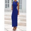imagePRETTYGARDEN Womens Summer Wedding Guest Dresses 2025 Sleeveless Ruched Bodycon Fitted Maxi Long Cocktail Dress with SlitBlue
