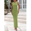 imagePRETTYGARDEN Womens Summer Wedding Guest Dresses 2025 Sleeveless Ruched Bodycon Fitted Maxi Long Cocktail Dress with SlitGreen