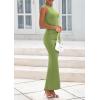 imagePRETTYGARDEN Womens Summer Wedding Guest Dresses 2025 Sleeveless Ruched Bodycon Fitted Maxi Long Cocktail Dress with SlitGreen