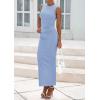 imagePRETTYGARDEN Womens Summer Wedding Guest Dresses 2025 Sleeveless Ruched Bodycon Fitted Maxi Long Cocktail Dress with SlitLight Blue