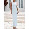 imagePRETTYGARDEN Womens Summer Wedding Guest Dresses 2025 Sleeveless Ruched Bodycon Fitted Maxi Long Cocktail Dress with SlitWhite