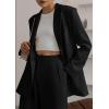 imagePRETTYGARDEN Womens Two Piece Outfits Dressy Blazer Jacket Wide Leg Pants 2025 Fall Business Casual Office Work Suit SetsBlack