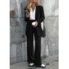 imagePRETTYGARDEN Womens Two Piece Outfits Dressy Blazer Jacket Wide Leg Pants 2025 Fall Business Casual Office Work Suit SetsBlack