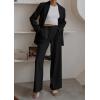 imagePRETTYGARDEN Womens Two Piece Outfits Dressy Blazer Jacket Wide Leg Pants 2025 Fall Business Casual Office Work Suit SetsBlack